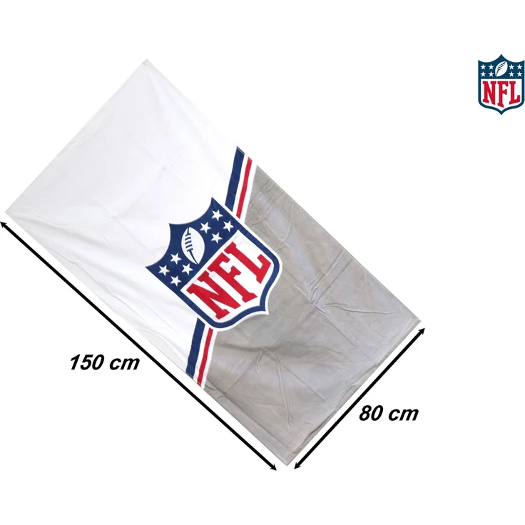 NFL Velour Badetuch 80 x 150 cm weiss/grau Baumwolle Handtuch Saunatuch – Bild 5