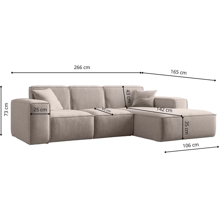 Kaiser Möbel Ecksofa Eckcouch SIENA L-Form, Stoff Poso/Salvador/Maloy/Artico/Velo, Einzelsofa, Bequem, originelles Design, praktisch, viele Farben – Bild 3
