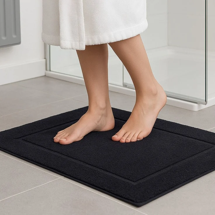 Betz Badematte 2er Set Badvorleger Premium Badematte Badteppich Größe 50x70 cm, beidseitig nutzbar, Baumwolle, Qualität 650g/m² – Bild 4