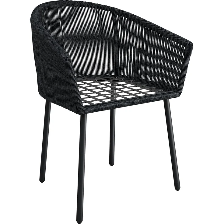 STEELSØN 'Nair' Polyrattan Gartenstuhl, 4er-Set, schwarz, wetterfest & UV-beständig, Balkonstühle bis 160 kg belastbar, Gartensessel inkl. Kissen – Bild 14