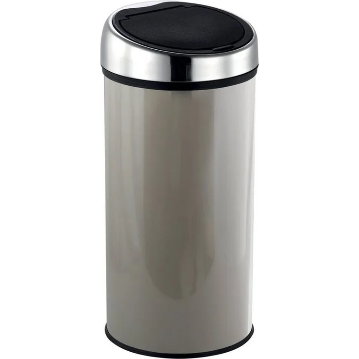 MSV Design Treteimer Abfalleimer Mülleimer mit Inneneimer geruchsdicht - 30 Liter - mit Touch Automatik und Inneneimer Taupe