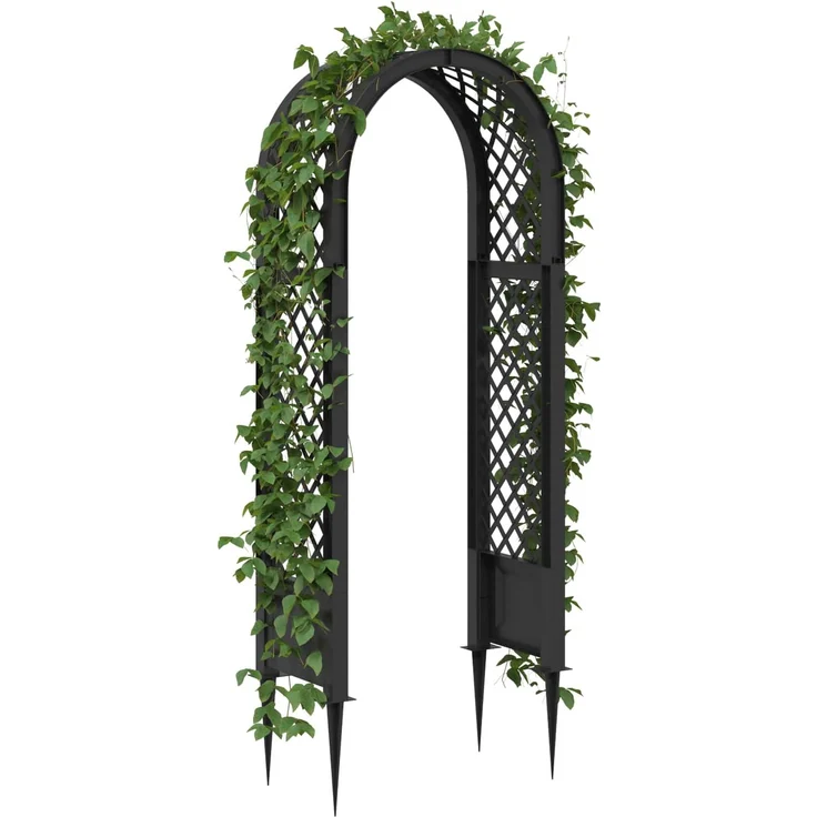 vidaXL Rosenbogen mit Spitzen Anthrazit 97 x 43 x 218 cm PP 42041739 – Bild 2