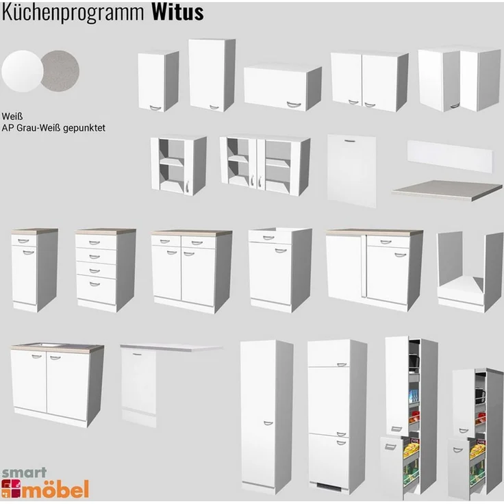Flex-Well Spülenunterschrank Spülenunterschrank ohne Arbeitsplatte - 50 cm breit - Weiß – Witus – Bild 3