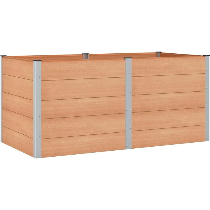 vidaXL Hochbeet Braun 200 x 100 x 91 cm WPC und Aluminium 42039007 – Bild 2