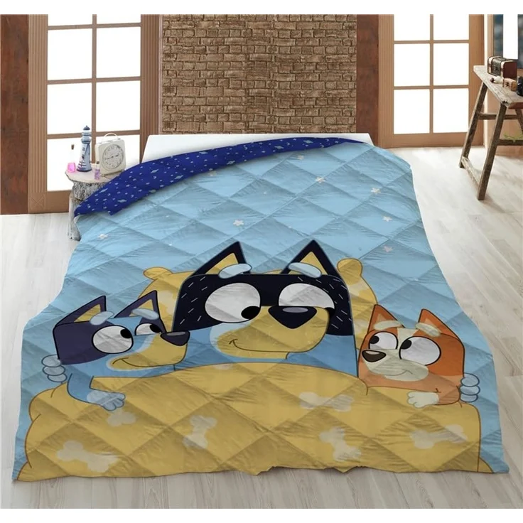Bluey Kinderdecke Tagesdecke 200x140 cm – Weiche Decke für Bett und Sofa – Bild 2