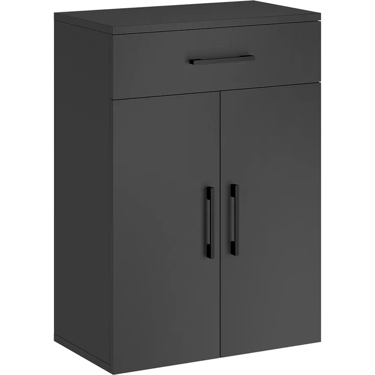 Bellamio 'Apol' Mehrzweckschrank, anthrazitschwarz, 88x33x60 cm, kleiner Aktenschrank mit 2 Fächern und 1 Schublade – Bild 9