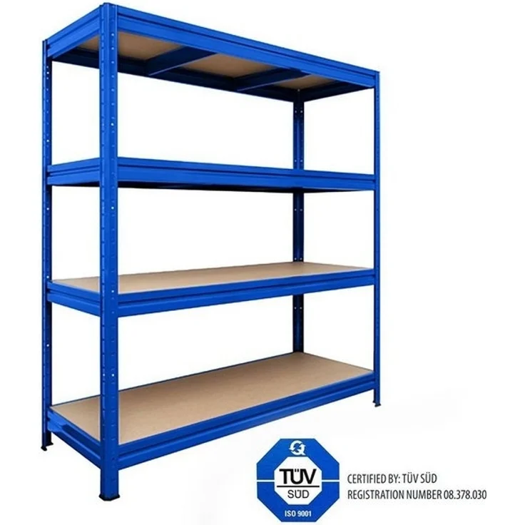 Karat Schwerlastregal Weitspannregal Blau, 7 Größen, 4 stabile Böden, 1200 kg Tragkraft – Bild 4