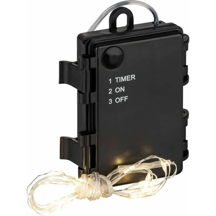 Coen Bakker Deco BV LED-Lichterkette LED Wire, Batterie Außen Draht silber 6/18h Timer 40 LED 1,95m – Bild 1
