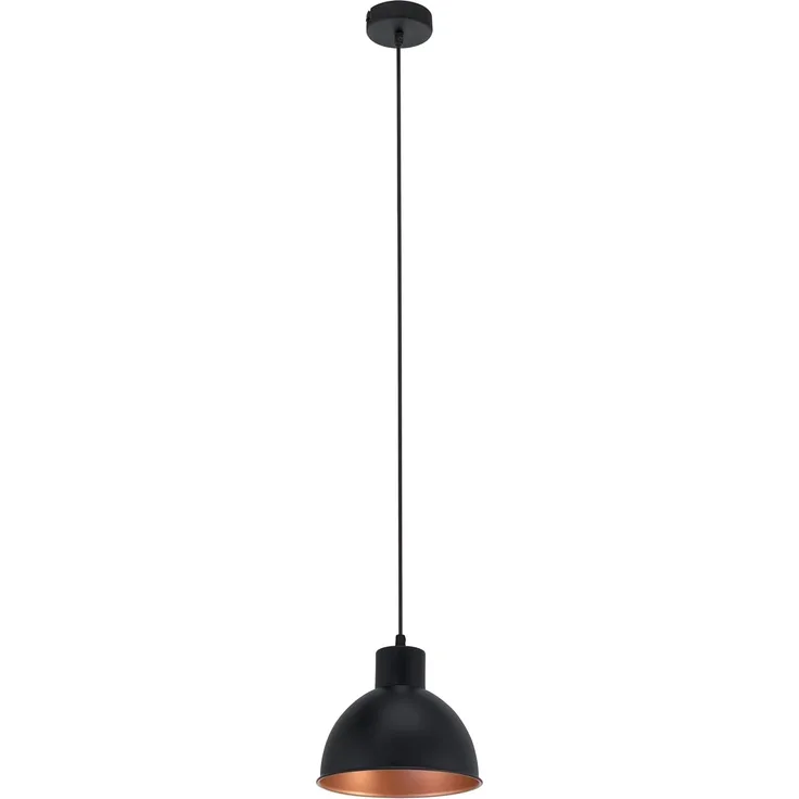 Eglo 49238 Hängeleuchte TRURO 1 Stahl schwarz, kupfer E27 1X40W H:110cm Ø21cm dimmbar