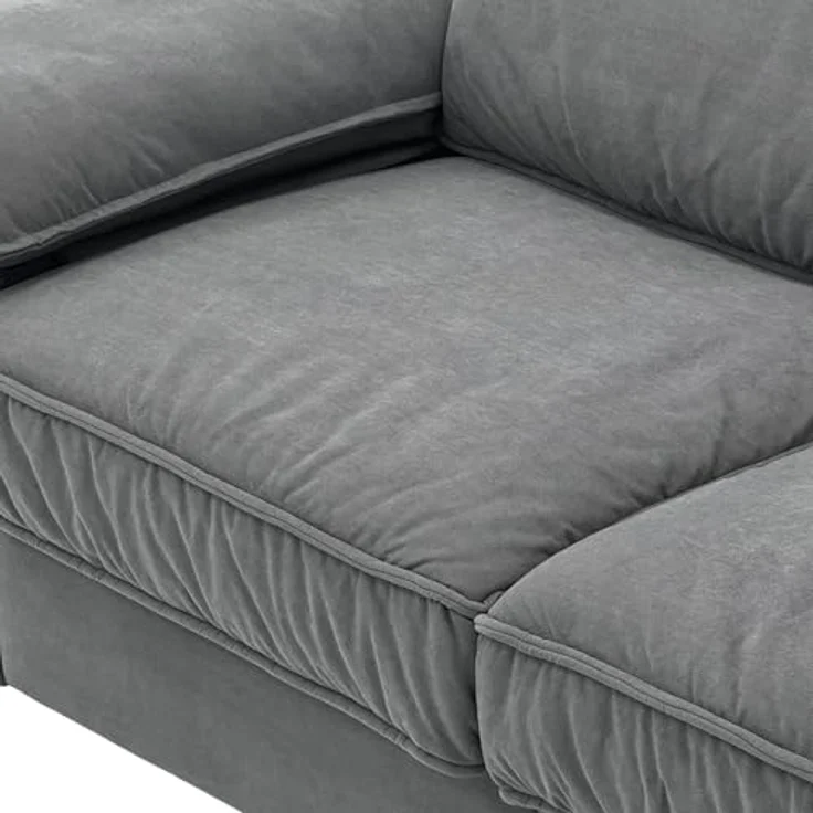 Ball & Cast 2 Sitzer Sofa mit Schlaffunktion - Couch mit Stauraum unter dem Sitz, 201 x 89 x 91 cm (BxHxT), Komfortabel für Moderne Wohnzimmer, Grau – Bild 9