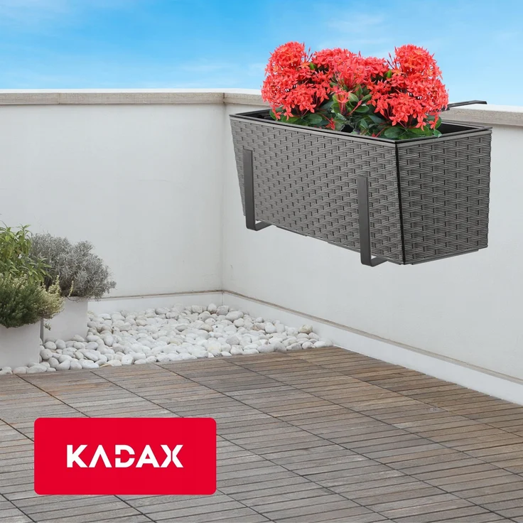 KADAX Blumentopf Balkonkasten Griffe 19x56cm Graphit – Bild 9