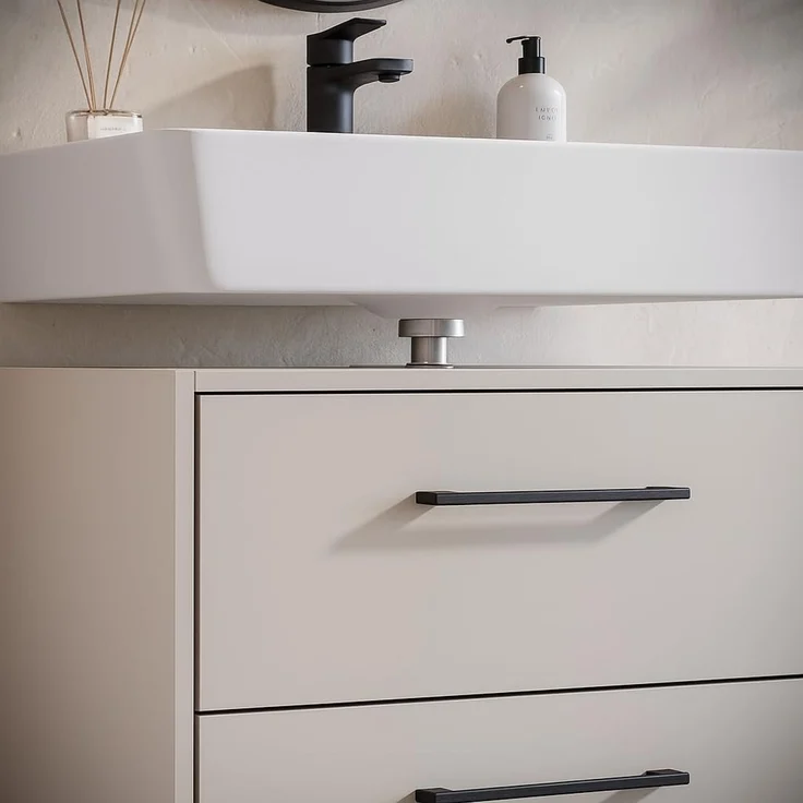 Waschbeckenunterschrank Florence 60 x 35 cm Cashmere - Hängender Badezimmerschrank mit 2 Schubladen – Bild 4