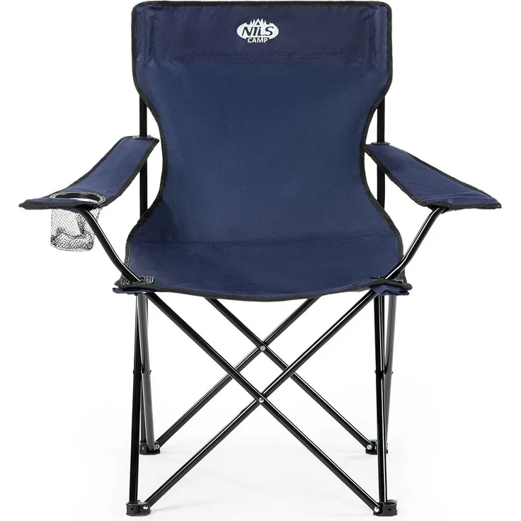 NILS Faltbarer Campingstuhl Anglerstuhl Stabiler Outdoor-Stuhl mit Tragetasche Blau