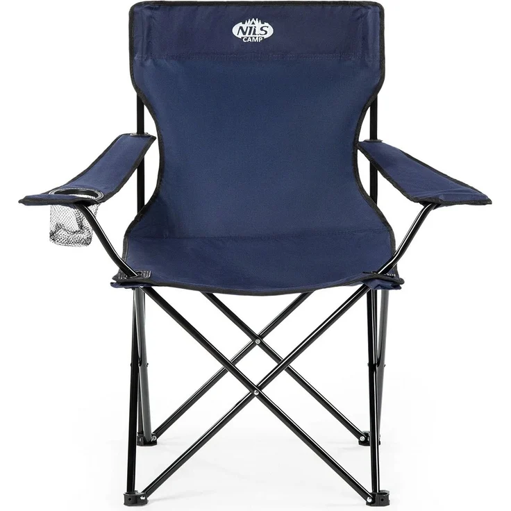 NILS Faltbarer Campingstuhl Anglerstuhl Stabiler Outdoor-Stuhl mit Tragetasche Blau – Bild 1