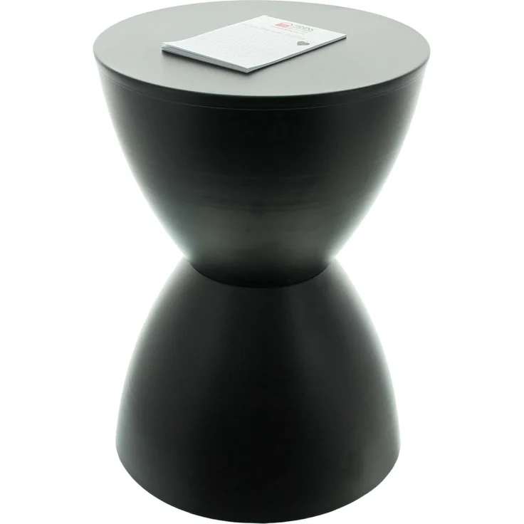 Design Beistelltisch / Hocker "Sanduhr" aus Metall, schwarz Ø 32 x 45 cm, Blumentisch, Sitzhocker – Bild 3