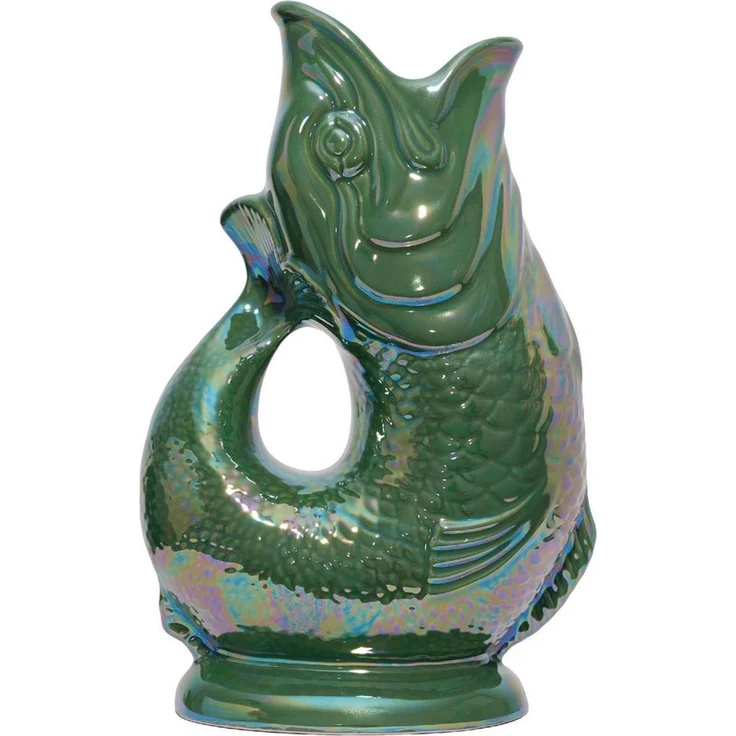 Gluckigluck Wasserkaraffe, (Original Gluggle Jug aus England), mit Gluckergeräusch, handgefertigt, ikonisches Fisch-Design, 1,2 L – Bild 4