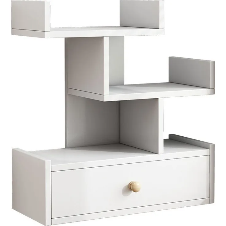 habeig Mehrzweckregal Standregal mit Schublade 52x40x18cm Tischregal weiß