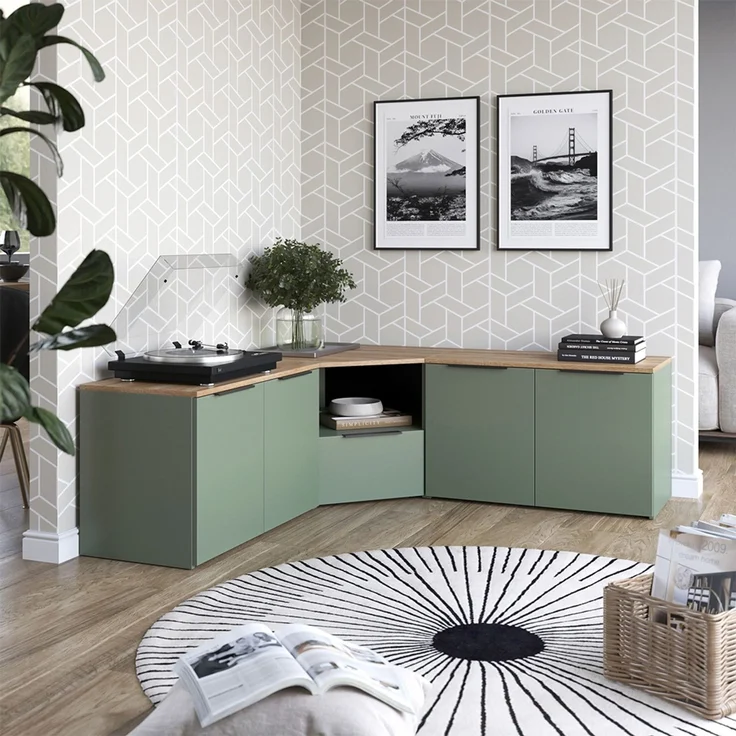 Wohnwand Wido Grün 3 Teile Vicco – Bild 3