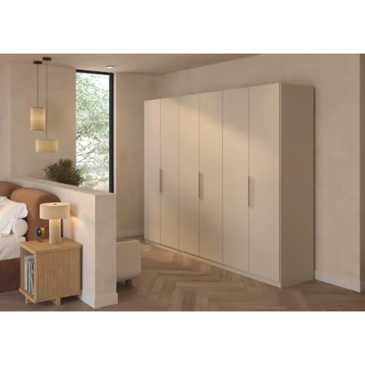 Rauch Möbel MYLORA, Kleiderschrank, Farbe Beige, Breite 271 cm | Schrank mit patentiertem Schnellmontagesystem, 6-türig, Zubehör Classic, für Schlafzimmer, Kinderzimmer, Garderobe, Flur – Bild 2