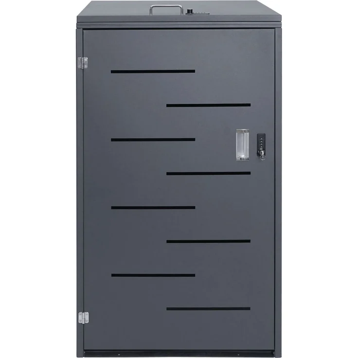 Mülltonnenverkleidung HWC-E83, Mülltonnenbox Mülltonnenabdeckung, erweiterbar 117x66x80cm ~ anthrazit, Stahl 33kg – Bild 6