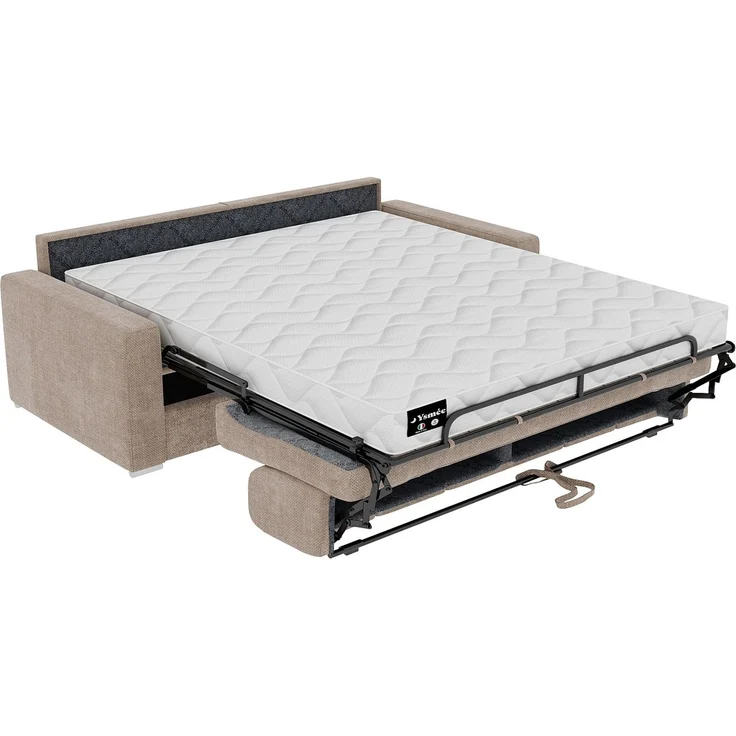 Vente-unique - CALITO - Schlafsofa - Plastik - Kunststoff (PVC), Metall - Beige - 214 x 223 x 85 cm – Bild 6