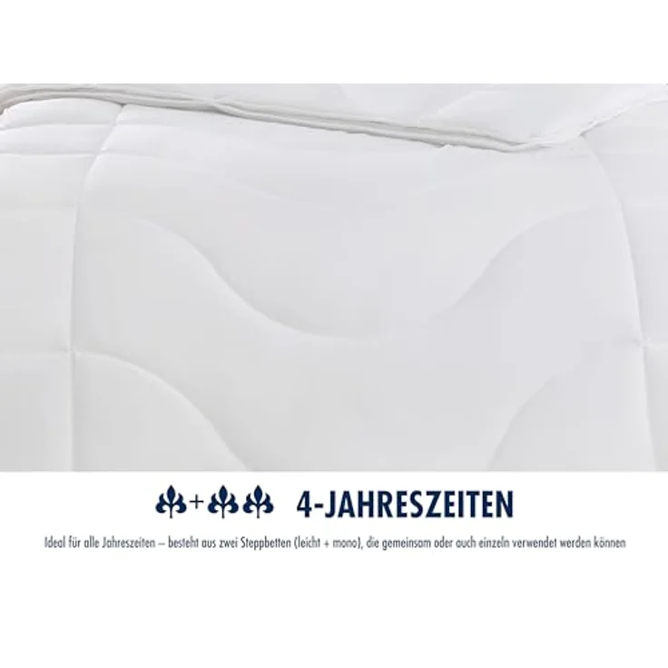 Irisette 4-Jahreszeitendecke Steppbett Lotte, mit Top Cool Gewebe, 95 Grad waschbar, inkl. Aufbewahrungstasche, 135x200 cm, weiß – Bild 6