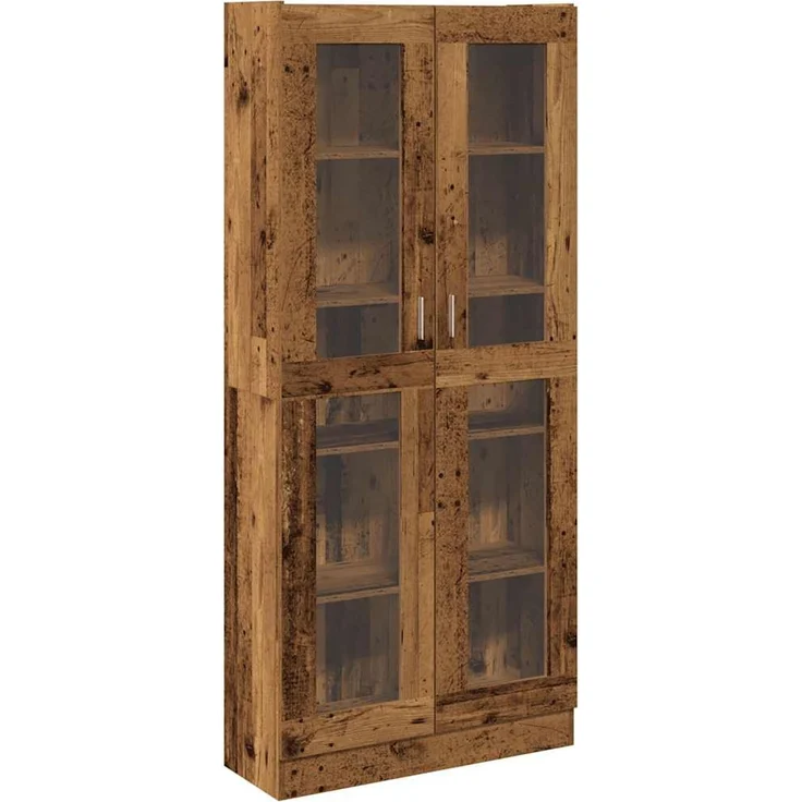 vidaXL Highboard Altholz-Optik 82,5x30,5x185 cm Holzwerkstoff 3318720 – Bild 1