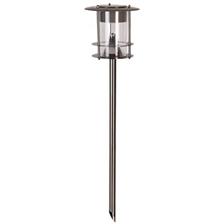 Solarlampe Edelstahl, superhell warmweiß, Dämmerungsschalter