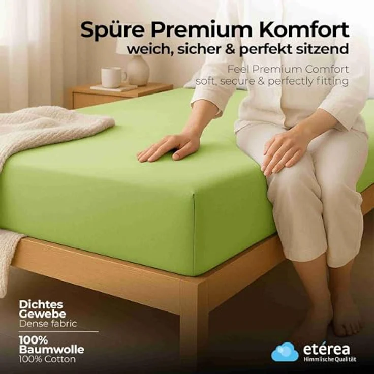 etérea Comfort Jersey Spannbettlaken Jade 140x200 cm - 160x200 cm – Bild 3