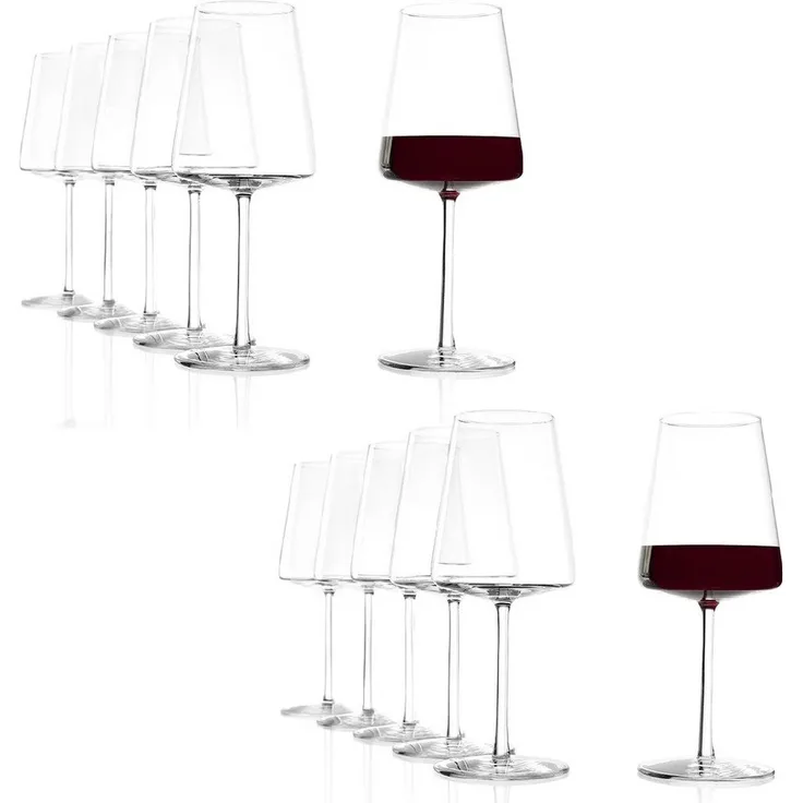 Stölzle Lausitz Power Weißweinkelch 402 ml 12er Set Weißweingläser spülmaschinenfest bleifreies Kristallglas hochwertige Qualität elegant und bruchbeständig 1590002 + Gratis 4er Set EKM living Edelstahl Trinkhalme