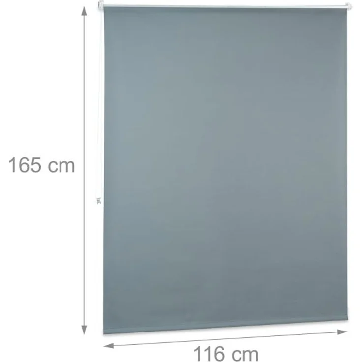 Relaxdays Verdunkelungsrollo grau 60-120, 120x160 – Bild 4