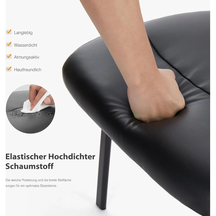 Sweetcrispy Büro Gast Stuhl, Leder stationären Wartezimmer Stühle ohne Räder, mit gepolsterten Armlehnen für ältere Menschen, Schreibtisch Konferenzraum Lobby Tisch Seite Salon – Bild 6