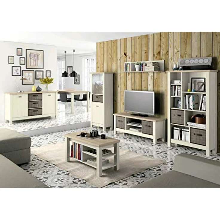 Muebles Pitarch Artik Biscuit TV-Möbel, Spanplatte und Melamin, hohe Dichte, Kiefer/Cambrian, 51 x 130 x 41 cm – Bild 2