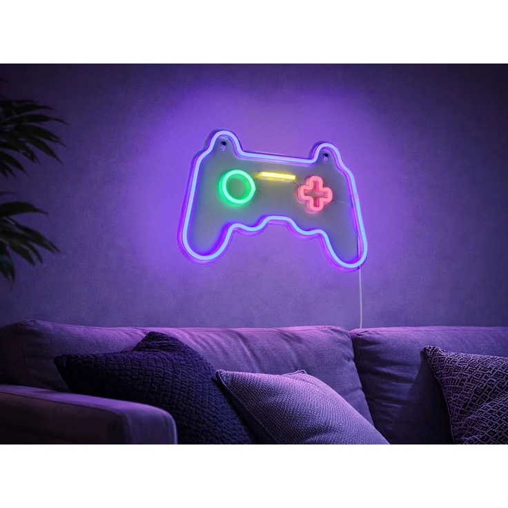 Ausgefallene Neon LED Wandlampe Gaming mit USB Kabel & Netzteil, Breite 41cm – Bild 6