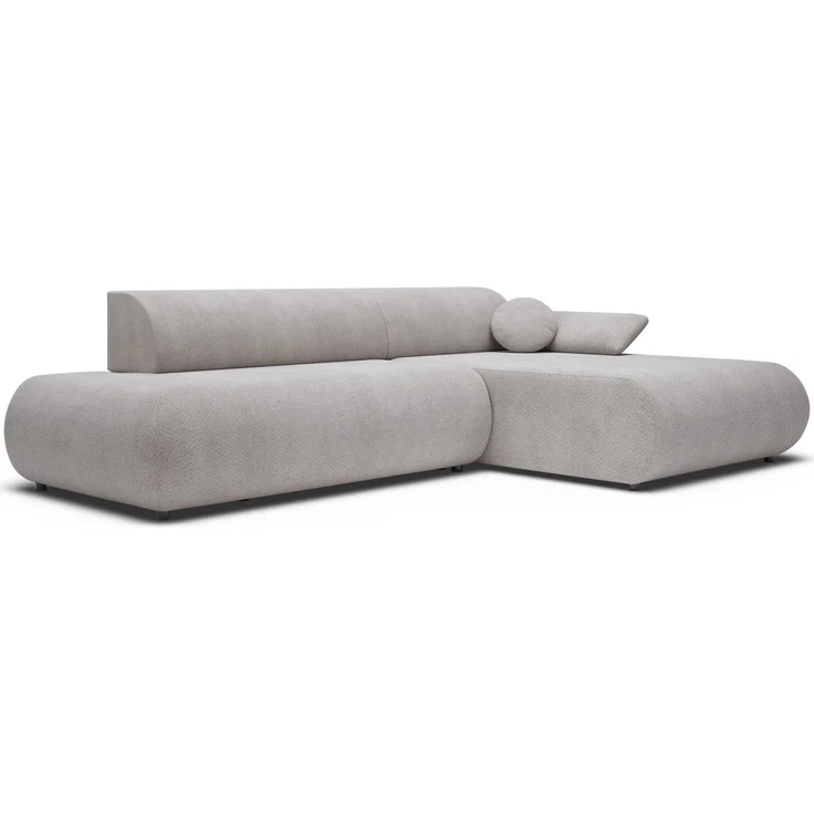 Selsey 'Armone' Ecksofa mit Schlaffunktion, Chenille, Ottomane rechts, Hellgrau – Bild 1