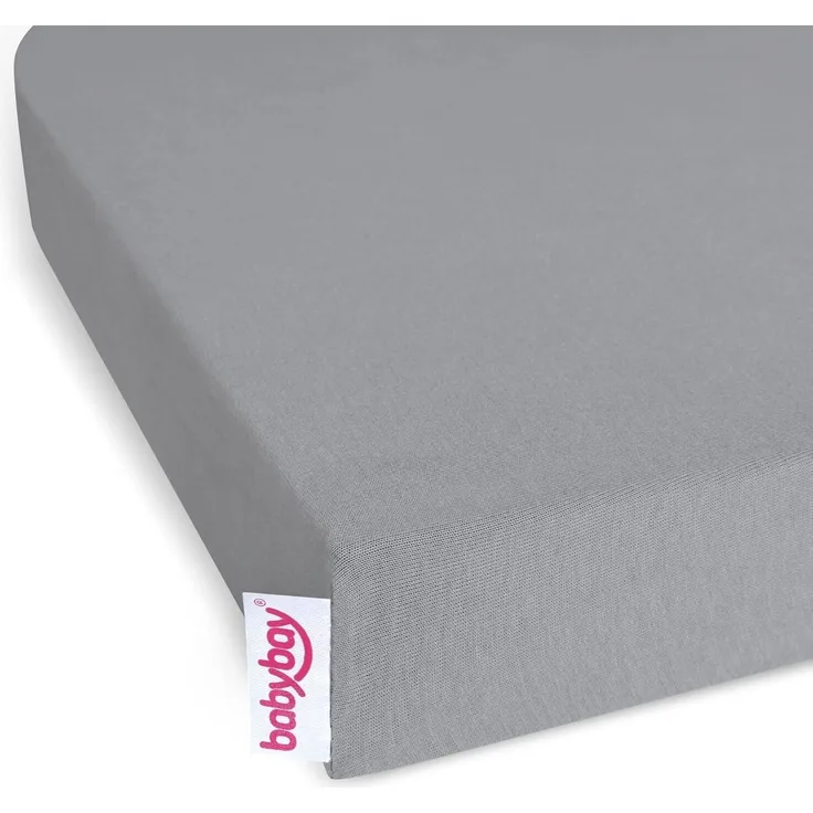 babybay Jersey Spannbetttuch Deluxe Doppelpack passend für Modell Boxspring XXL, grau