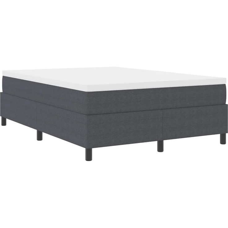 vidaXL Plattformbettgestell Dunkelgrau 140 x 190 cm Cordstoff 3337408 – Bild 4