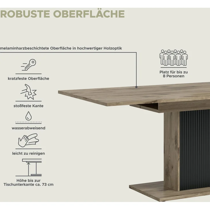 Chess Esstisch in schwarz tiefzieh – Bild 8