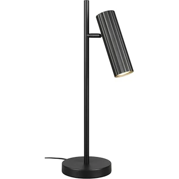 Große Tischlampe SOKA Metall Schwarz mit schwenkbarem Spot, Höhe 50cm