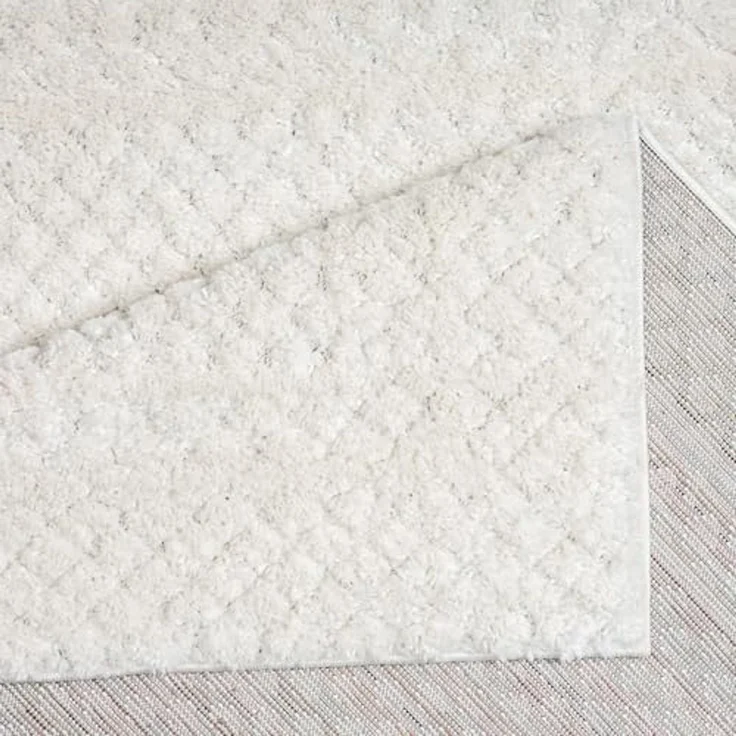 Teppich Läufer fürs Flur - 80x300cm - Hochflor - Boho - Pastell Creme - Einfarbig - Modern Raute Muster- Skandinavisch Flauschig Weich - Schlafzimmer – Bild 6