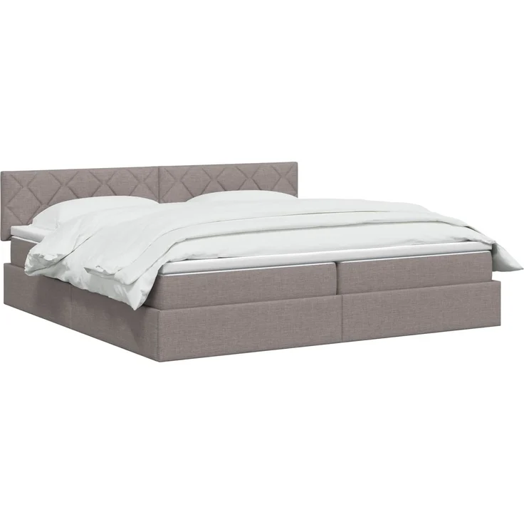 vidaXL LED-Speicherbett mit Matratze Taupe 200x200 cm Stoff 3459150 – Bild 3