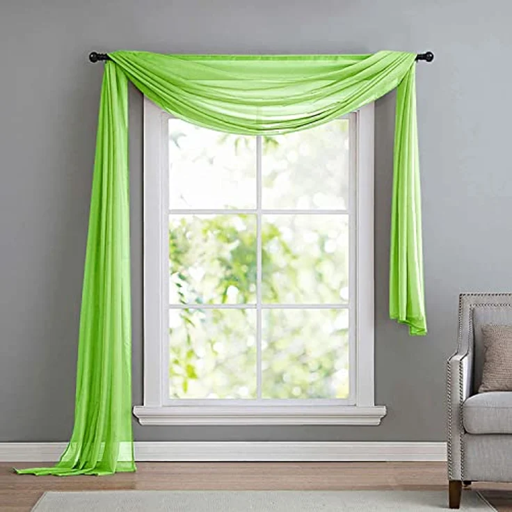 Gardinenbox Freihanddeko (1 St), ohne, transparent, Voile, Uni Volant Transparent Polyester 600cm 140cm – Bild 3