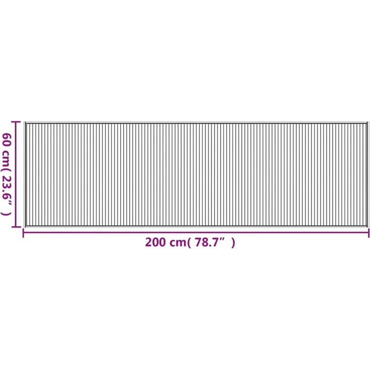 vidaXL Teppich Rechteckig Schwarz 60x200 cm Bambus 376834 – Bild 7