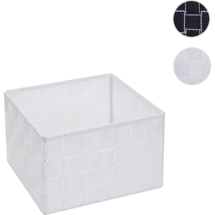 Aufbewahrungskorb HWC-C37, Dekokorb Korb Körbchen Aufbewahrung Regalkorb Deko 12x19x19cm ~ weiß – Bild 7