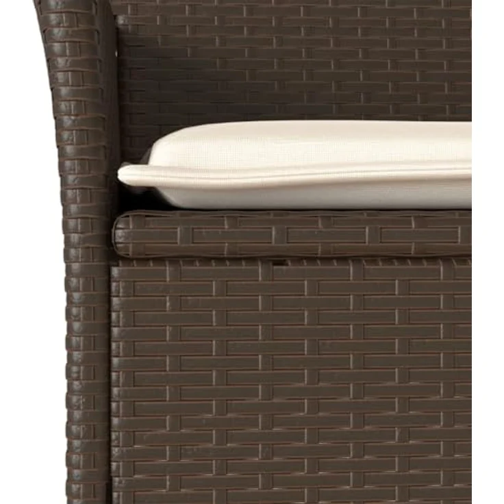 vidaXL Gartenstühle mit Kissen 2 Stk. Braun Poly Rattan 368110 – Bild 6
