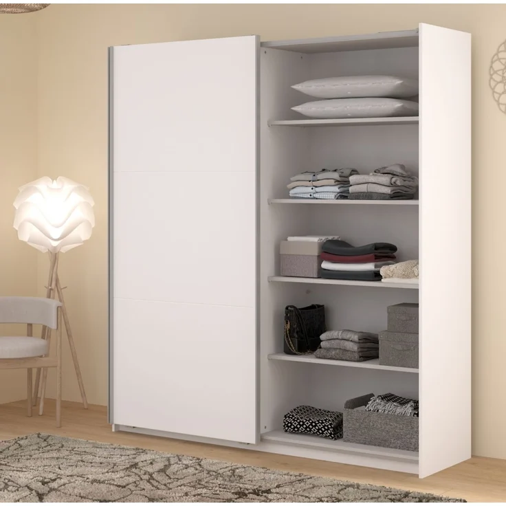 Kleiderschrank Swing in weiß mit Spiegel 178 cm – Bild 2