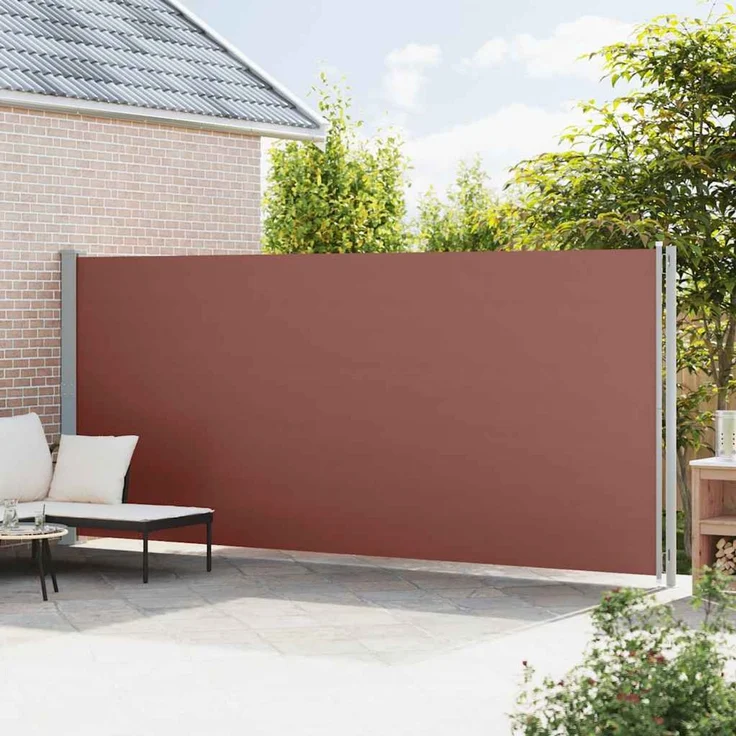 Seitenmarkise Ausziehbar, Balkon Sichtschutz 200x600 cm Braun – Bild 3