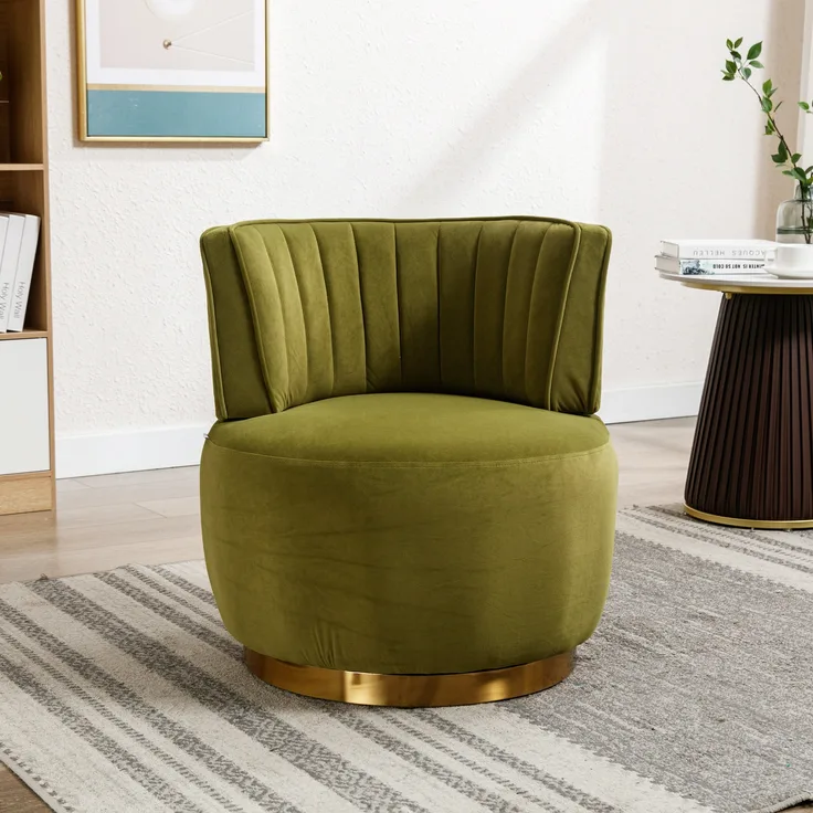 LVHOM Drehsessel 360° Moderner großer Drehstuhl, Dekostuhl - Samt/Teddystoff, Polstersessel, geeignet für Wohnzimmer, Schlafzimmer, Wartezimmer, Büro