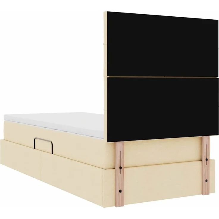 vidaXL LED-Speicherbett mit Matratze Creme 100 x 200 cm Stoff 3372400 – Bild 12