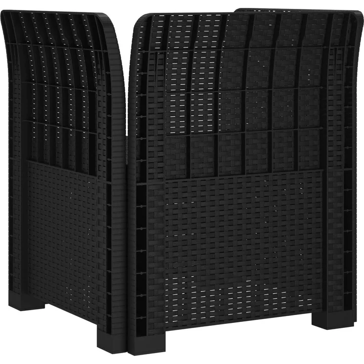 vidaXL 1-Sitzer Sessel mit Kissen Rattan-Look PP Anthrazit 8011852 – Bild 5